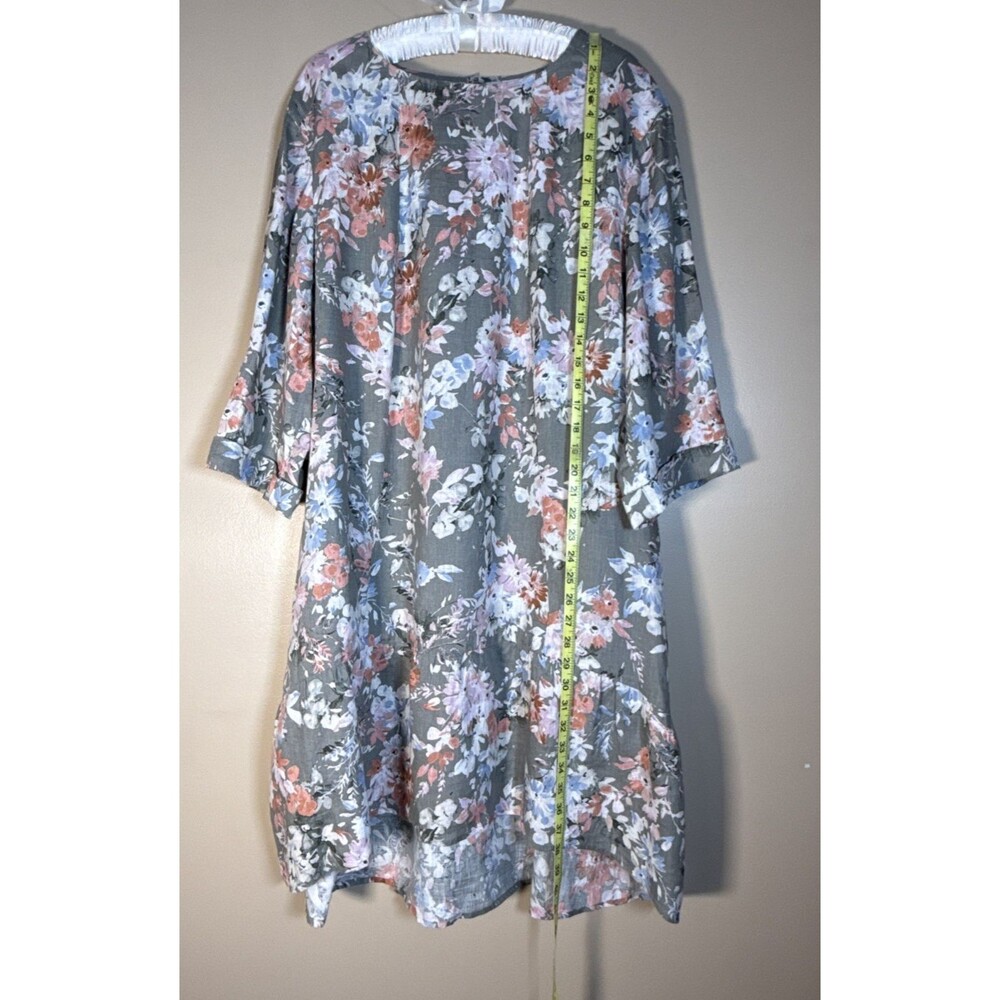 J. Jill Love Linen Women's Lagenlook Floral Caraway Ruffle Hem Dress Sz 3XL - Picture 7 of 16